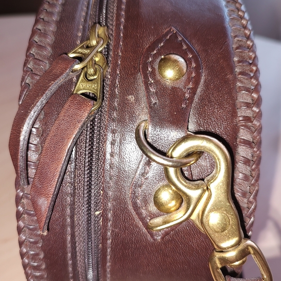 Vintage Mary Alice Palmer Hand Tooled Leather Hatbox Bag - Picture 4 of 9